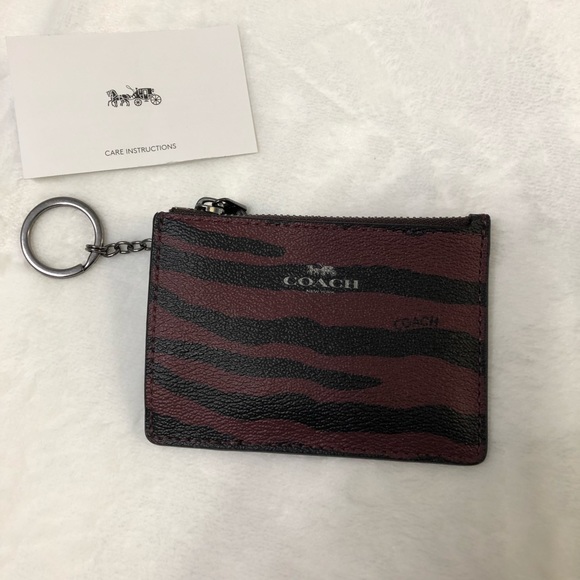 Coach Handbags - Coach black red tiger keychain wallet ID holder